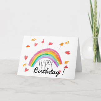 Carte Anniversaire - Arc-en-ciel - Blanc - Matte