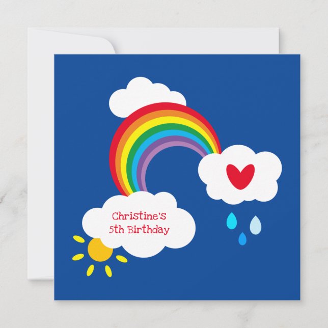 Carte Anniversaire Arc-en-ciel, Nuages, Pluie & Soleil P (Devant)