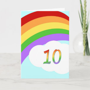 Carte Anniversaire Arc-En-Ciel Pour 10 Ans