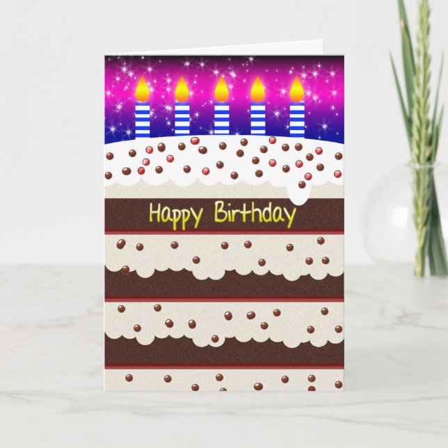 Carte Anniversaire Au Chocolat Gâteau D'Anniversai (Devant)