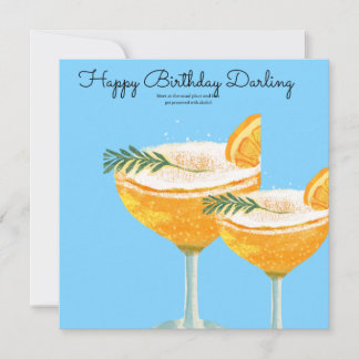 Carte anniversaire, avec cocktail et message amusa