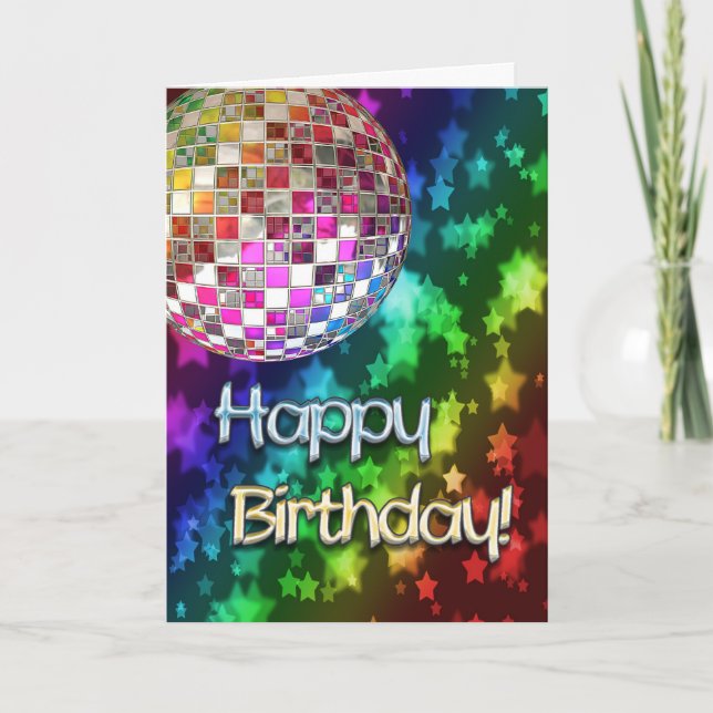 Carte Anniversaire avec la boule de disco et (Devant)