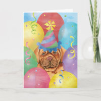 Carte Anniversaire Ballons Dogue de Bordeaux