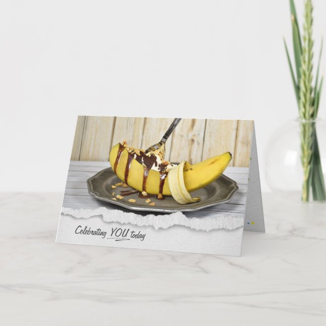 Carte Anniversaire Banana Split Dessert (Devant)