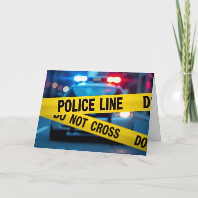 Carte Anniversaire Bande Criminelle Jaune Avec Voiture D (Devant)
