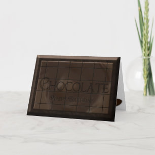 CARTE ANNIVERSAIRE - BARRE DE BONBONS AU CHOCOLAT -