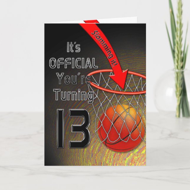 Carte ANNIVERSAIRE - Basket-ball - 13E (Devant)