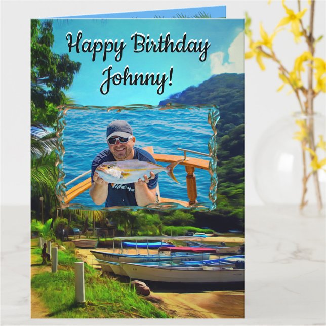 Carte Anniversaire Bateaux Mismaloya sur la rivière 0350 (Créateur téléchargé)