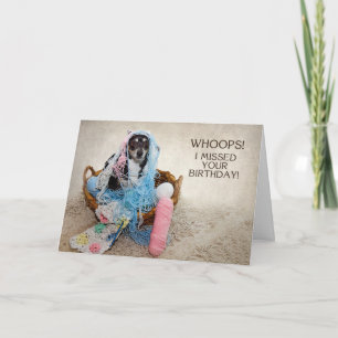 CARTE ANNIVERSAIRE BATTU - HUMOUR - CHIEN EN GAILLE