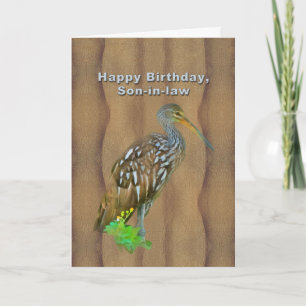 Carte Anniversaire, beau-fils, oiseau de marais de