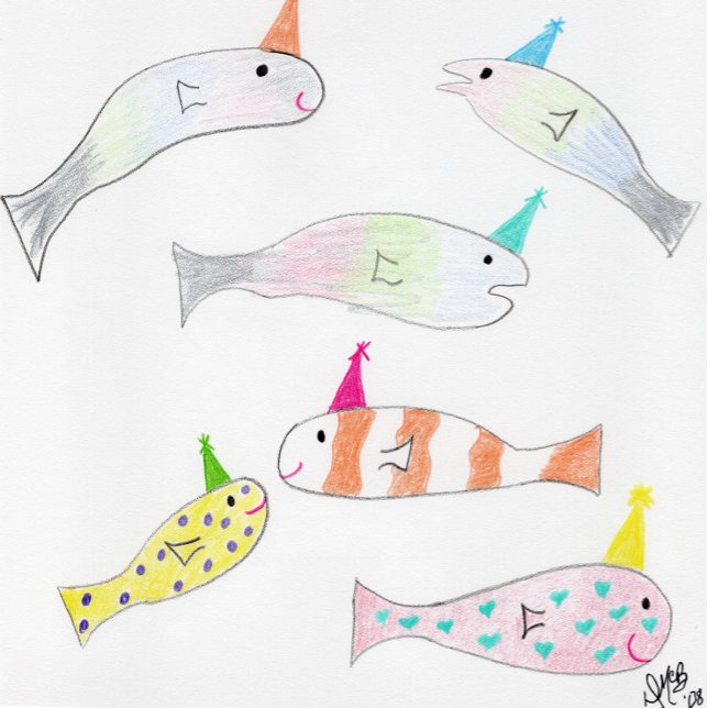 Carte Anniversaire - Beaucoup de poissons d'anniversaire (Créateur téléchargé)