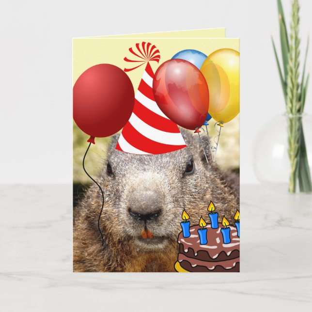 CARTE ANNIVERSAIRE BEAVER AMUSANT ANNIVERSAIRE ACCUEILLI (Devant)