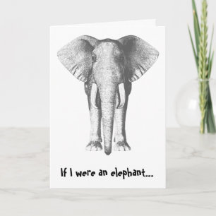 Carte Anniversaire Belated - Elephant