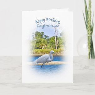 Carte Anniversaire, belle-fille, grand héron