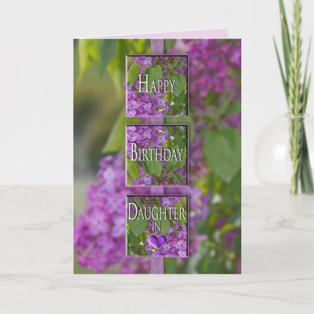 Carte ANNIVERSAIRE - belle-fille - LILAS de LAVANDE (Devant)