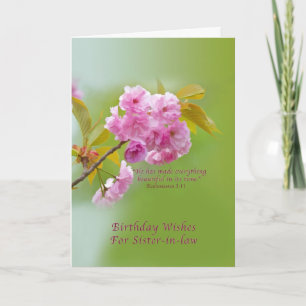 Carte Anniversaire, belle-soeur, Fleurs de cerisiers