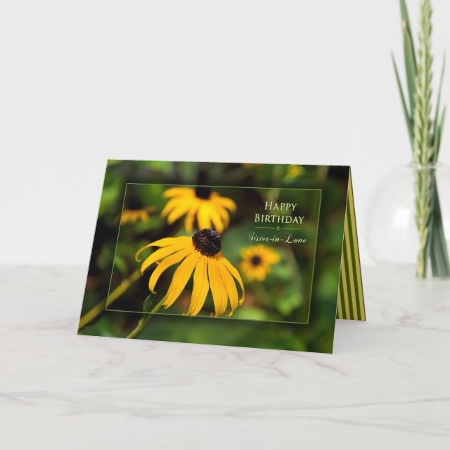 Carte Anniversaire, belle-soeur, Jardin, Susan aux yeux  (Devant)
