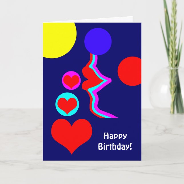 Carte Anniversaire belles lèvres baiser pour celui que v (Devant)