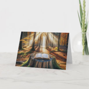 Carte Anniversaire Bible Ouverte Sur Arbre D'Automne Stu