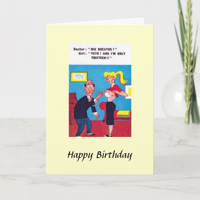 Carte Anniversaire - "Big Breaths", Carte Comique (Devant)