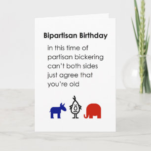 Carte Anniversaire bipartite, un poème drôle de joyeux