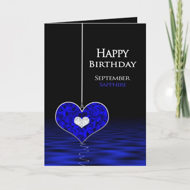 Carte Anniversaire - Birthstone - Septembre - Sapphire (Devant)