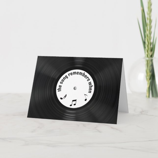 Carte Anniversaire Black Vinyl Record Avec Titre De Chan (Devant)