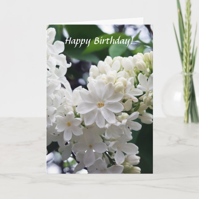 Carte Anniversaire Blanc Lilac (Devant)