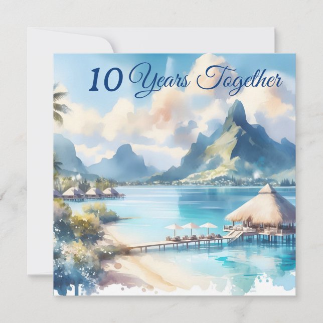 Carte Anniversaire Bora Bora Français Polynésie Voyage (Devant)
