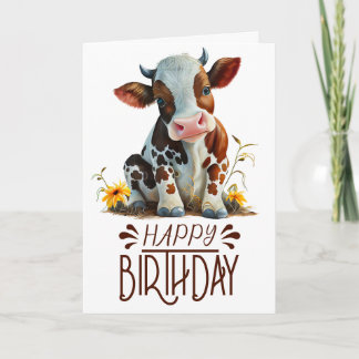 Carte Anniversaire Boy Cute Cow