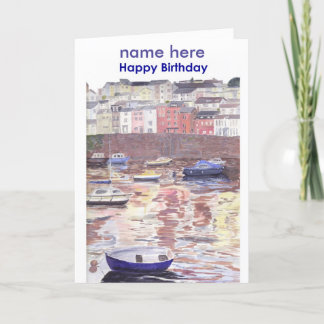 Carte anniversaire, Brixham Harbour Devon Royaume-