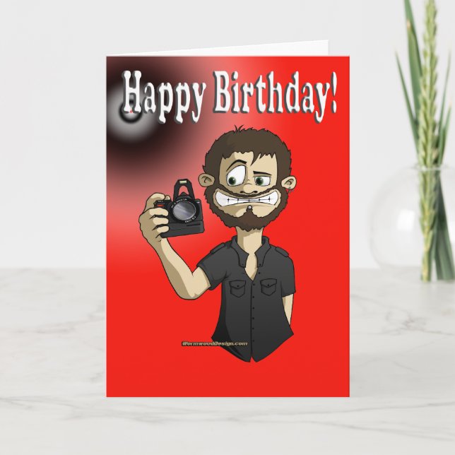 Carte anniversaire cameraman 2 (Devant)