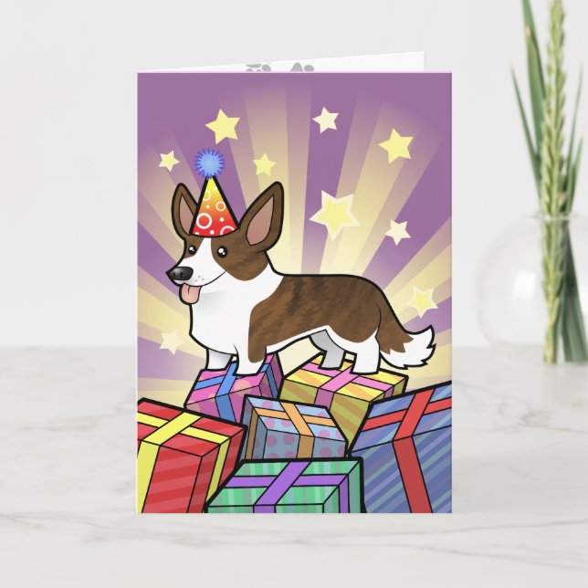 Carte Anniversaire Cardigan Welsh Corgi (Devant)