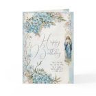 Anniversaire catholique Mary Blue Floral Scripture