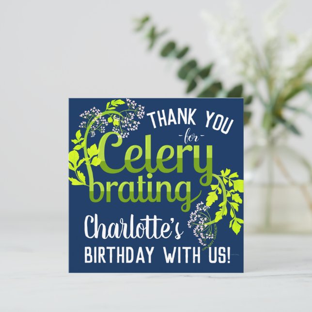 Carte Anniversaire Celery Merci - Punny Garden Card (Debout devant)