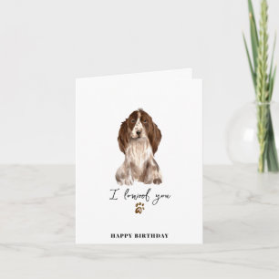 Carte Anniversaire Chien Patte de Spaniel Cocker Brun Ch