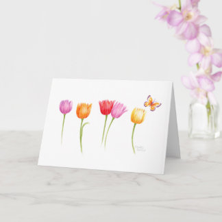 Carte Anniversaire Christian Colorée Tulipes Béni Vous C
