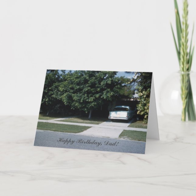 Carte Anniversaire classique de papas d'allée de voiture (Devant)