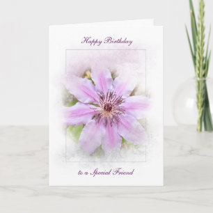 Carte Anniversaire Clematis