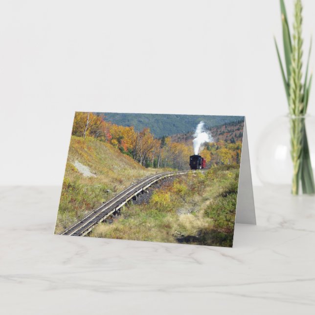 Carte Anniversaire - Cogg Railroad, Mont Washingto (Devant)
