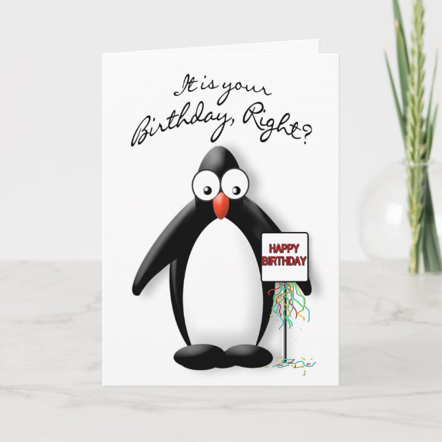CARTE ANNIVERSAIRE - COLLECTION DE PINGOUIN (Devant)