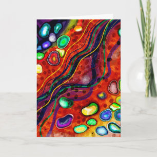 Carte Anniversaire coloré Abstrait Artsy