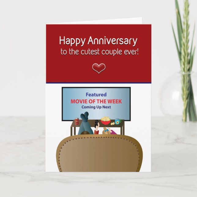 Carte Anniversaire, Couple le plus détendu Regarder la t (Devant)
