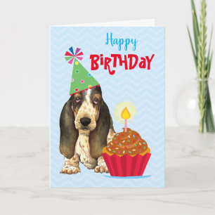 Carte Anniversaire Cupcake Basset