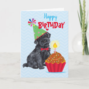 Carte Anniversaire Cupcake Kerry Blue Terrier