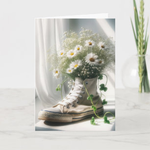Carte Anniversaire Daisy Bouquet Dans un Basket