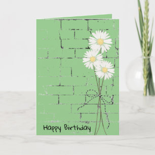 Carte Anniversaire Daisy Bouquet sur brique