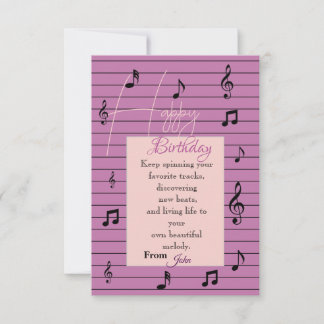 Carte Anniversaire d'amateur de musique