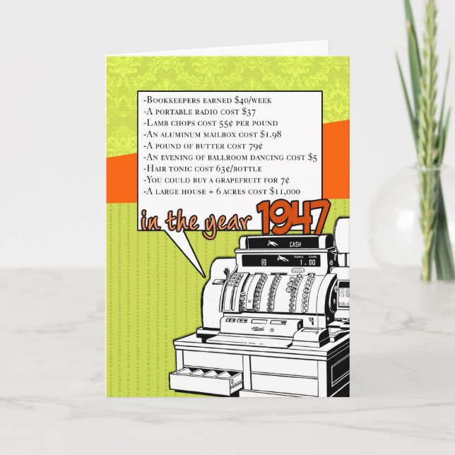 Carte Anniversaire d'anecdotes amusantes - coût de la (Devant)