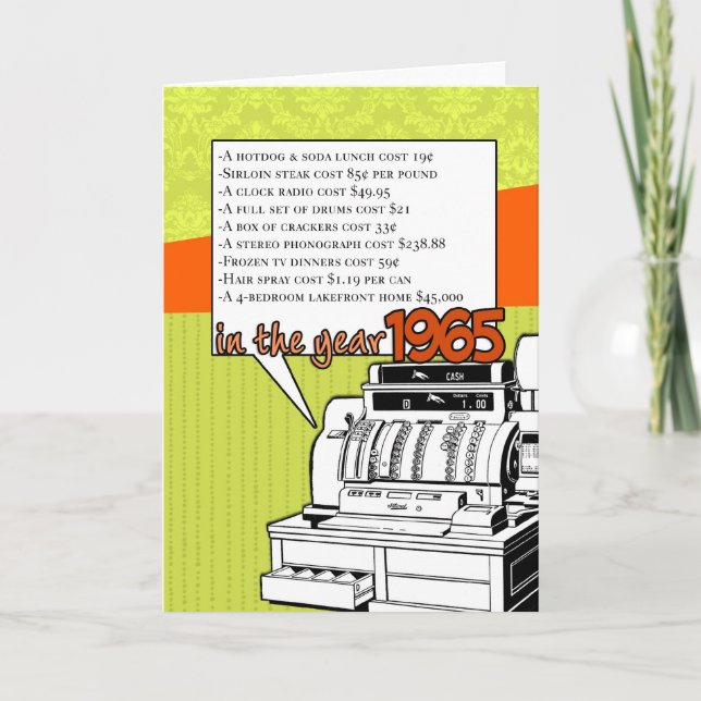 Carte Anniversaire d'anecdotes amusantes - coût de la (Devant)